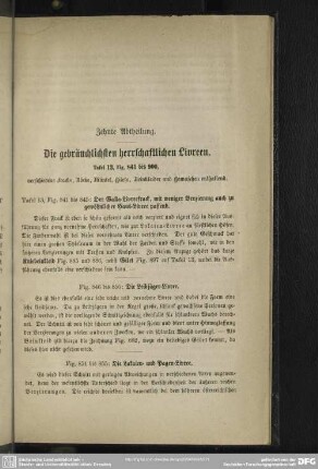 Zehnte Abtheilung. Die gebräuchlichsten herrschaftlichen Livreen