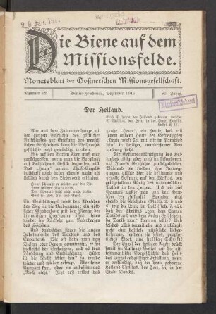 Nummer 12. Dezember 1916