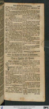 Die 1. Epistel Sanct Petri.