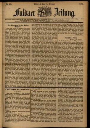Ausgabe vom Mittwoch, den 18. Februar 1885.