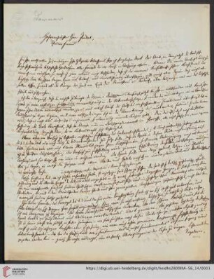 Korrespondenz Isaak Dorner / Carl Ullmann: Brief von Isaak August Dorner an Carl Ullmann