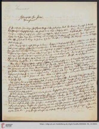 Korrespondenz Isaak Dorner / Carl Ullmann: Brief von Isaak August Dorner an Carl Ullmann