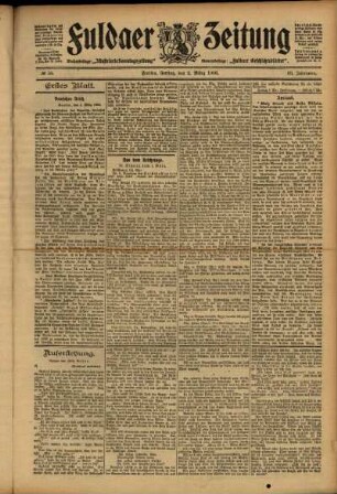 Erste Ausgabe vom Freitag, den 02. März 1906.