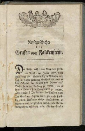 Reisegeschichte des Grafen von Falckenstein.