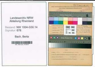 Entnazifizierung Berta Bach , geb. 30.05.1909 ()
