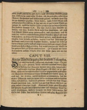 Caput VIII. Kurtze Wiederlegung der dritten Tekupha