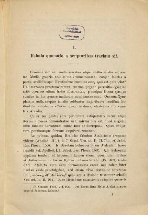 De Atalanta : Dissertatio inauguralis archaeologica quam consensu ... Philosophorum ordinis in alma litterarum Universitate Friderica Guilelma Berolinensi publice defendit auctor Waltherus Immerwahr