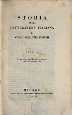 Storia della letteratura Italiana, 3. Dalla Rovin adell'Impero Occidentale fino all'anno MCLXXXIII