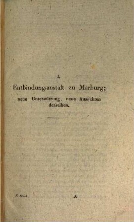 Annalen der Geburtshülfe überhaupt und der Entbindungsanstalt zu Marburg ins besondere. 5, 5. 1811 = Jg. 3, Stück 2