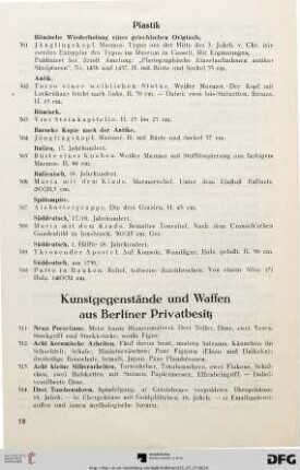 Kunstgegenstände und Waffen ais Berliner Privatbesitz (Nr. 311-331)
