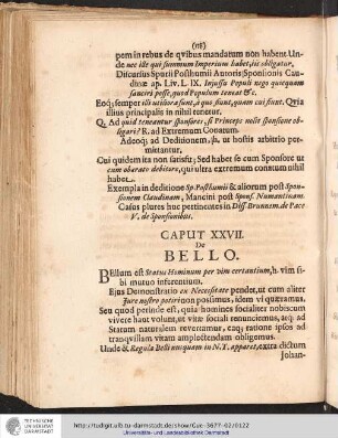 CAPUT XXVII. DE BELLO.