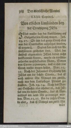 LXXI. Capitel. Von etlichen Umständen bey der Creutzigung JEsu