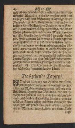 Das zehende Capitul