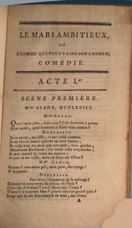 Le mari ambitieux, ou l'homme, qui veut faire son chemin : comédie en 5 actes, et en vers, ...