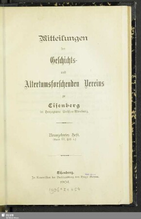 19.1904: Mitteilungen des Geschichts- und Altertumsforschenden Vereins zu Eisenberg im Herzogtume Sachsen-Altenburg
