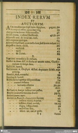 Index Rerum Et Auctorum