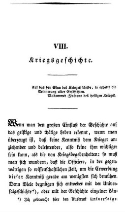 VIII. Kriegsgeschichte.