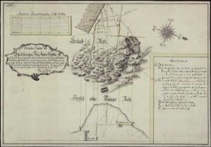 Grubenriss von dem Glückseeligen Neu Jahrs Stollen bei Scharfenberg, kolorierte Handzeichnung, 1754