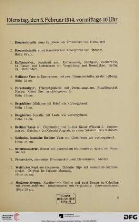 Dienstag, Vormittags 10 Uhr (Nr. 1-117)