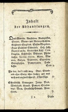 Inhalt der Abhandlungen.