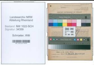 Entnazifizierung Willi Schroeter , geb. 09.12.1919 (Bahnbeamter)