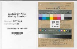 Entnazifizierung Heinrich Wertenbruch , geb. 03.05.1889 (Kassierer)