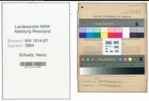 Entnazifizierung Heinz Schuetz , geb. 20.07.1907 (Kaufmann)