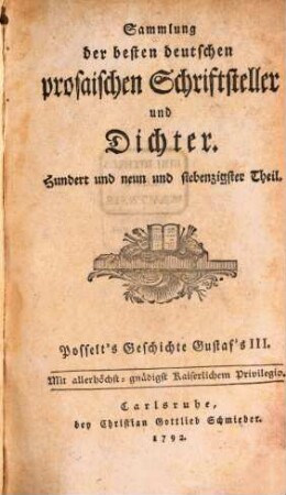 Geschichte Gustaf's III. Königs der Schweden und Gothen