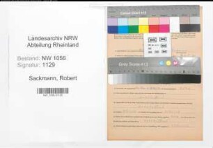 Entnazifizierung Robert Sackmann , geb. 12.05.1915 (Angestellter)