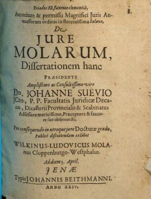 De Jure Molarum