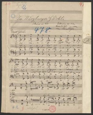 Die Würzburger Glöckli; Coro; D-Dur; RWV WoO VI/26, No. 9