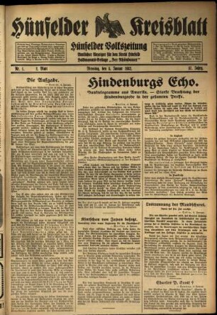 Zweite Ausgabe vom Dienstag, den 05. Januar 1932.
