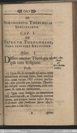 De Praecognitis Theologiae Specialibus