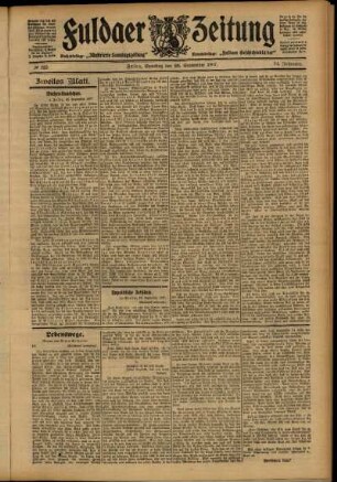 Zweite Ausgabe vom Samstag, den 28. September 1907.
