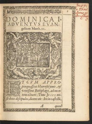 Dominica I. Adventus Evangelium Matth. 21.