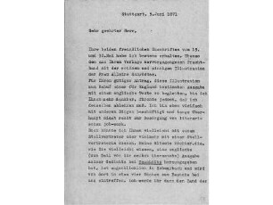 Brief von Ferdinand Freiligrath an einen unbekannten Adressaten, vermutlich einen Verleger, geschrieben in. Stuttgart