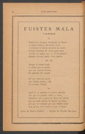 Fuistes mala : Tango