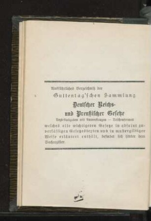 Die Preußischen Ausführungsgesetze zum bürgerlichen Gesetzbuche, zum Reichsgesetze vom 17. Mai 1898, betr. Aenderungen der Civilprozeßordnung, zum Reichsgesetz über die Zwangsversteigerung und die Zwangsverwaltung, zur Grundbuchordnung und zum Handelsgesetzbuch, Preußisches Gesetz über die freiwillige Gerichtsbarkeit und Gesetz, enthaltend die landesgesetzlichen Vorschriften über die Gebühren der Rechtsanwälte und der Gerichtsvollzieher : vom 20. bis 27. September 1899 ; Textausgabe mit Sachregister