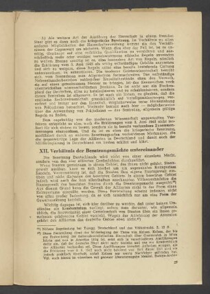 XII. Verhältnis der Besatzungsmächte untereinander