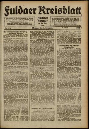 Ausgabe vom Montag, den 02. Dezember 1918.