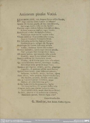 Amicorum plausus Votiui