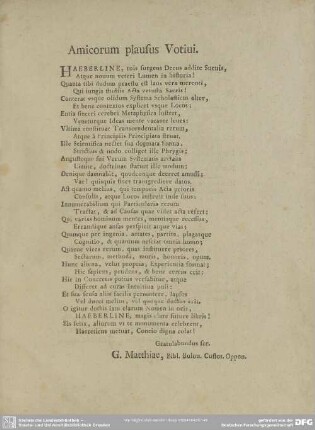 Amicorum plausus Votiui