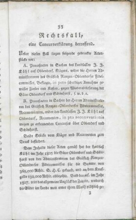 Rechtsfall, eine Concurserklärung betreffend.