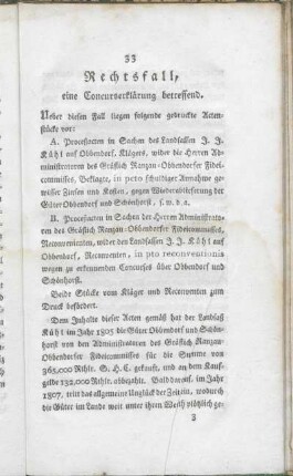Rechtsfall, eine Concurserklärung betreffend.