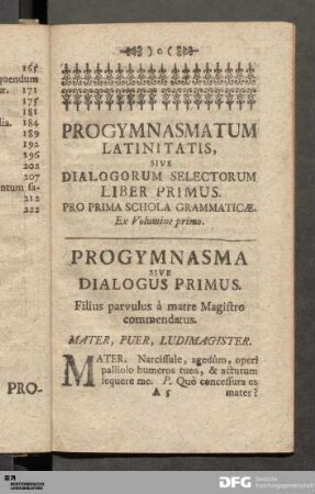 Ex volumine primo.