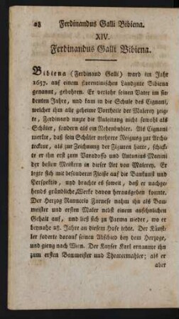 XIV. Ferdinandus Galli Bibiena