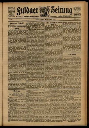Zweite Ausgabe vom Freitag, den 12. April 1907.