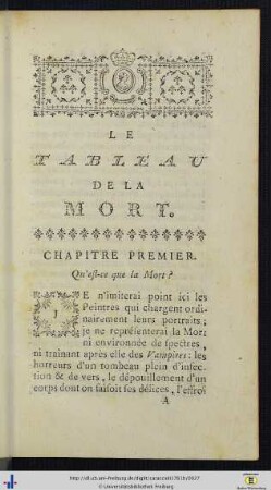 Chap. I. Qu’est-ce que la Mort?