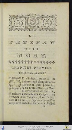 Chap. I. Qu’est-ce que la Mort?
