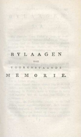 Bylaagen tot voorenstaande memorie